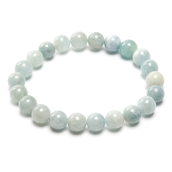 Aquamarine bracelet round beads