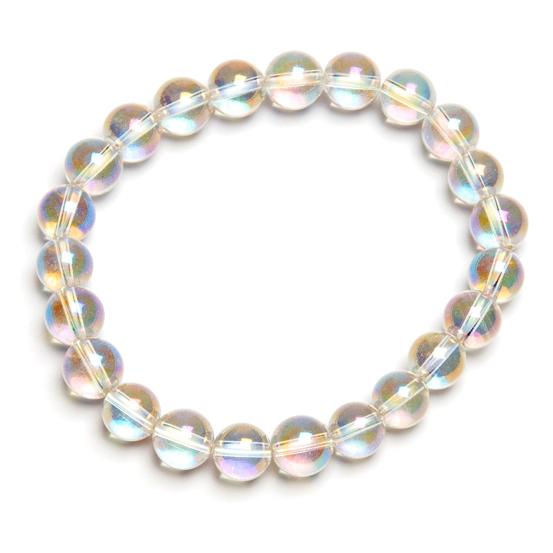 Rock crystal Aurora borealis round 8 mm