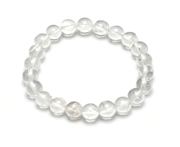 Rock crystal, bracelet round beads