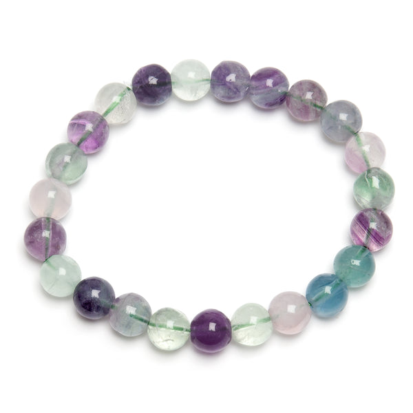 Fluorite, bracelet with round beads