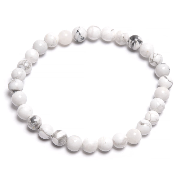 Howlit, bracelet round beads 6 or 8 mm
