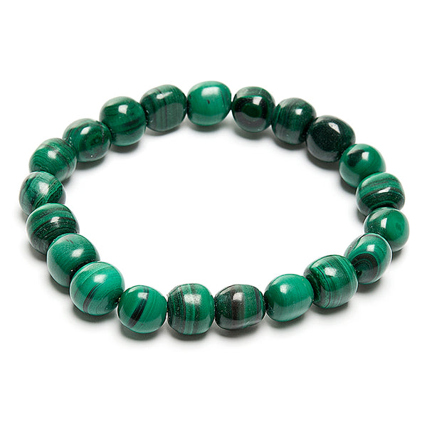 Malakit, trumlat sten armband