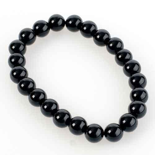 Black obsidian, bracelet round 8 mm