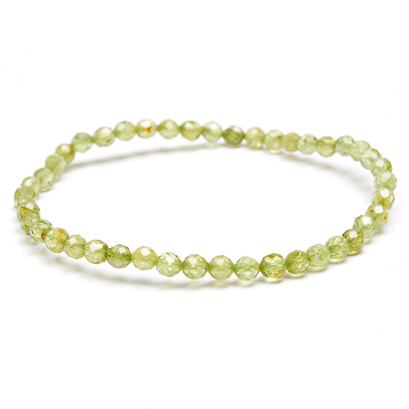 Peridot, faceted bracelet 4 mm