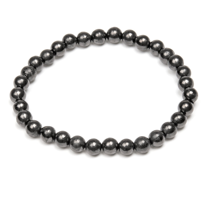 Shungite, bracelet round beads 6mm