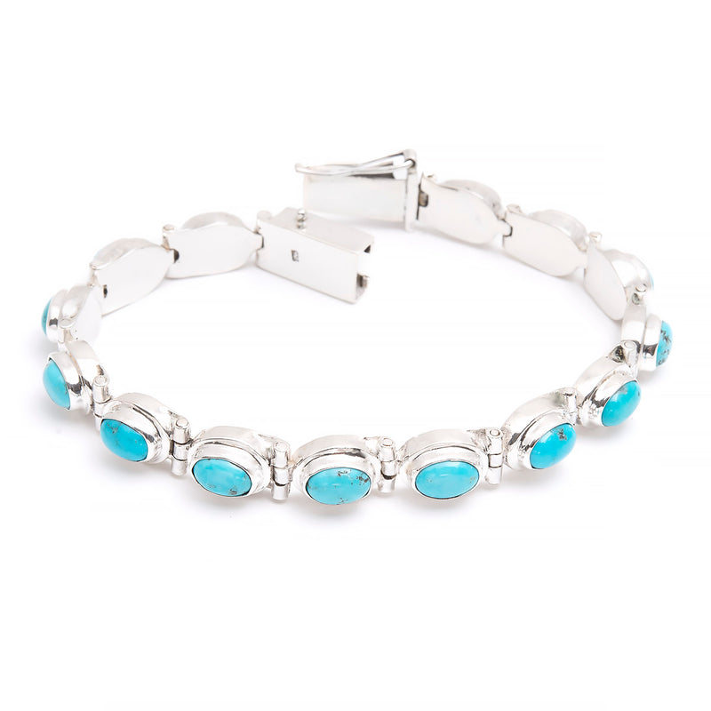 Turkos silverarmband