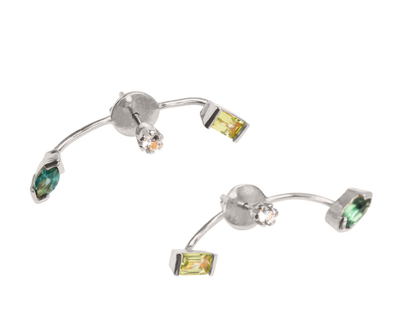 Earrings Cornelia Webb Sterling silver with peridot and green