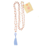 Divine Expression mala necklace with rudraksha and blue chalcedony
