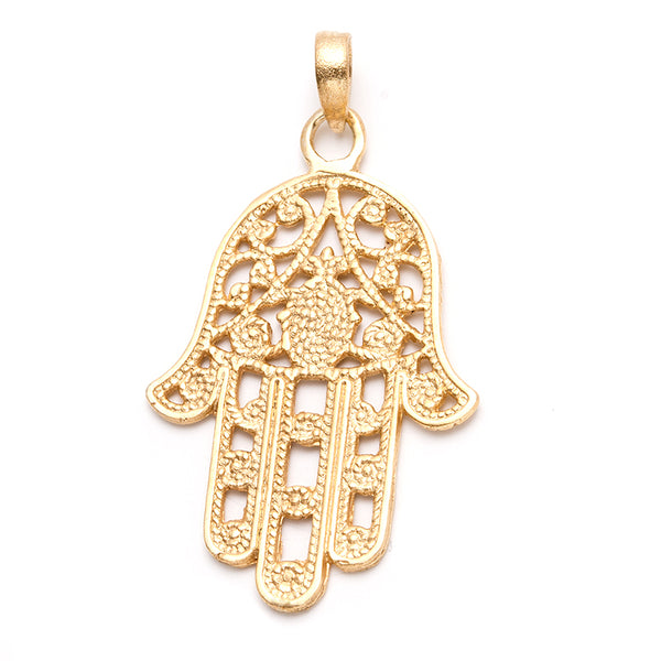 Hamsa hand, protection gold-plated pendant