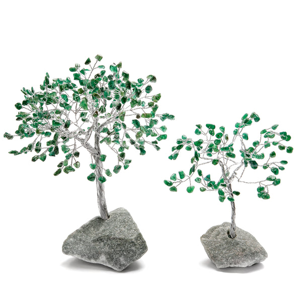 Aventurine dark green, Tree of Life. 2 different sizes