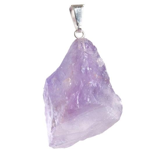 Amethyst, pendant with raw crystal