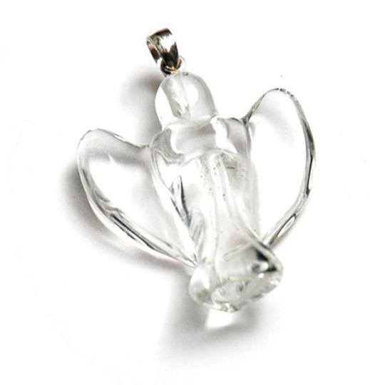 Rock crystal, angel with silver mount