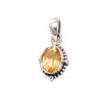 Citrine, pendant in silver filigree