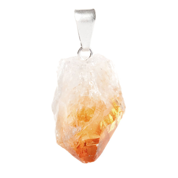 Citrine, pendant with natural lace