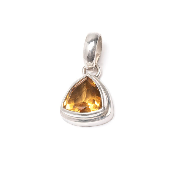 Citrine faceted triangle pendant