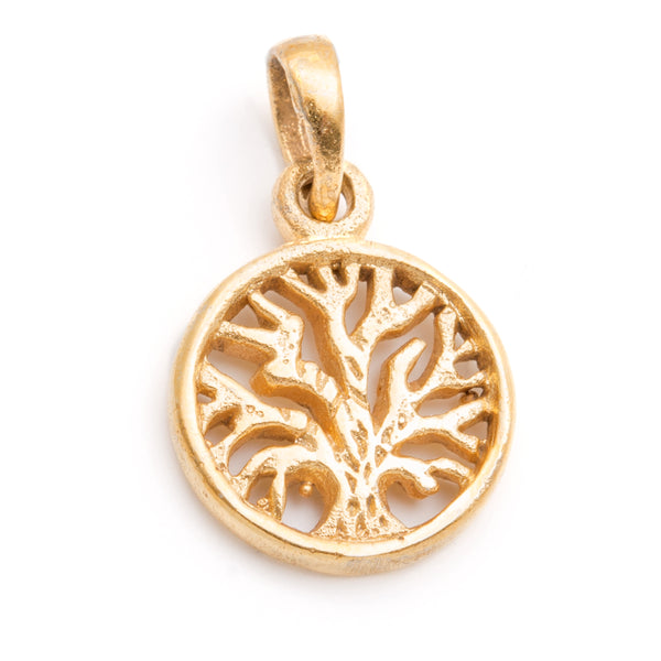 Tree of life, pendant in gold-plated brass