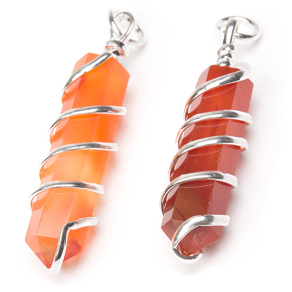 Carnelian, pendant with spiral tip