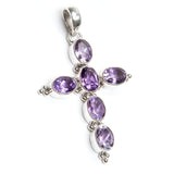 Amethyst, silver cross