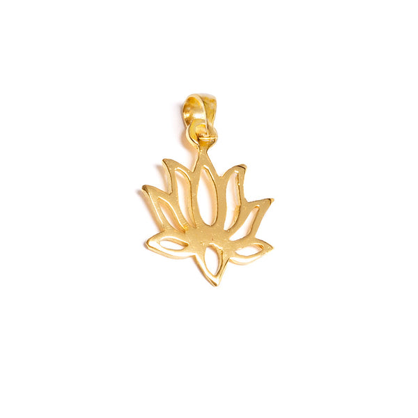 Lotus, gold-plated brass pendant