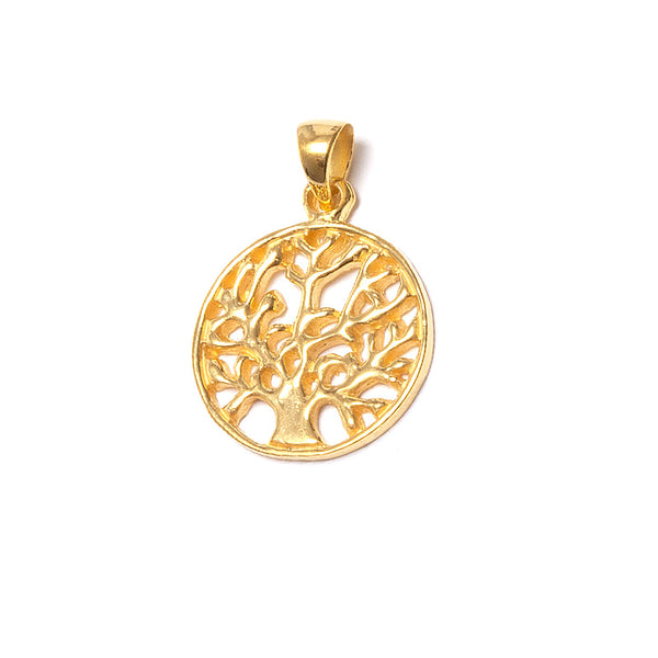 Tree of life, pendant in gold-plated brass
