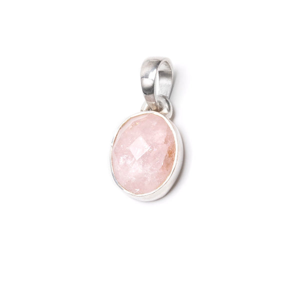 Morganite, oval faceted pendant