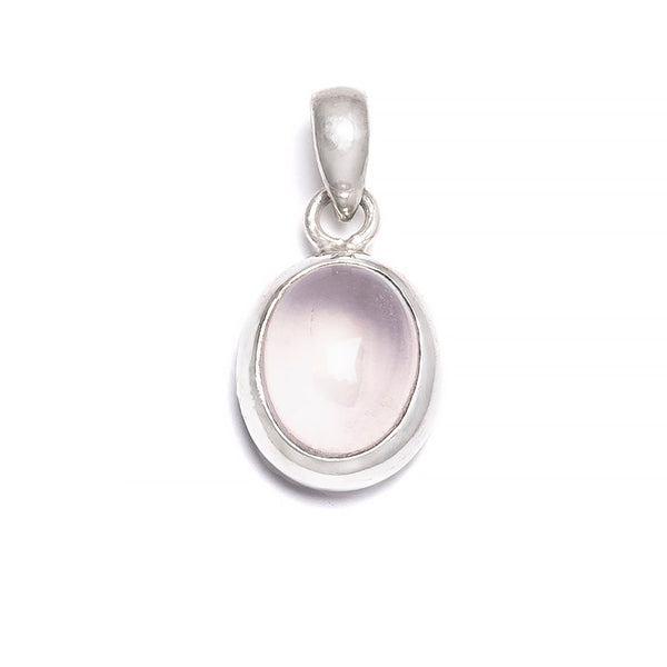 Rose quartz, small and large silver pendant