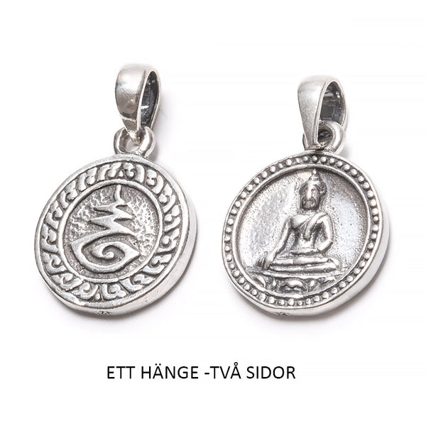Buddha and Unalome, silver pendant