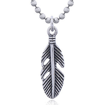 Feather, silver pendant