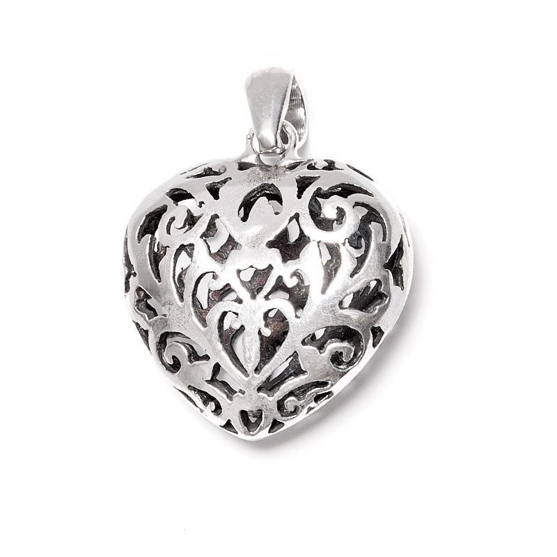 Heart, pendant in silver