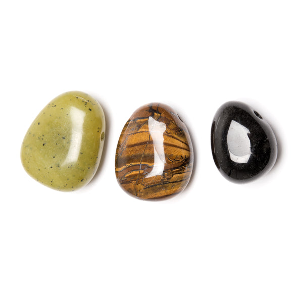 Tiger's eye, silver obsidian or serpentine, pendant with or without leather strap