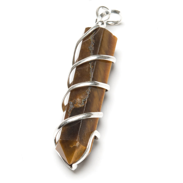 Tiger's eye, lace pendant in a small spiral