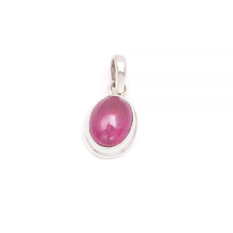 Pink tourmaline, silver pendant