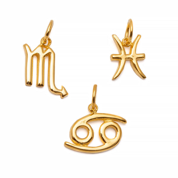 Cancer, Pisces &amp; Scorpio, zodiac sign in gold