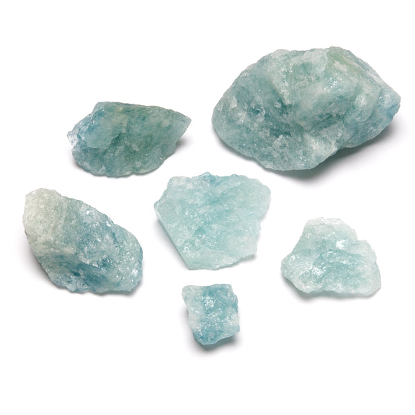 Aquamarine, raw crystal in A quality