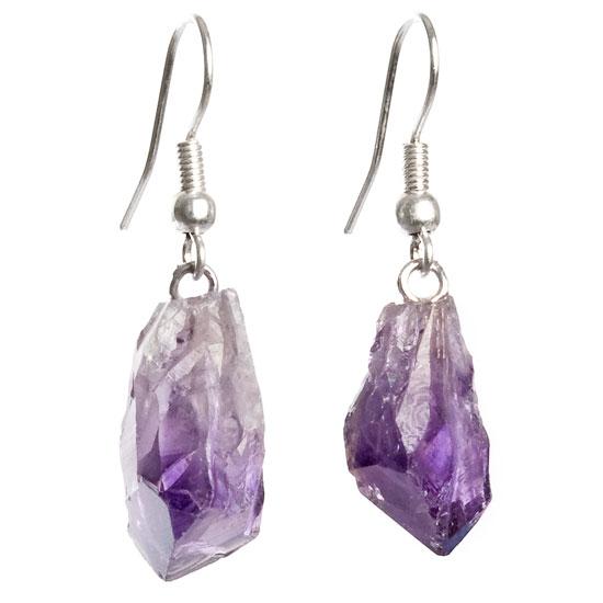 Amethyst Natural Lace Hook Earring
