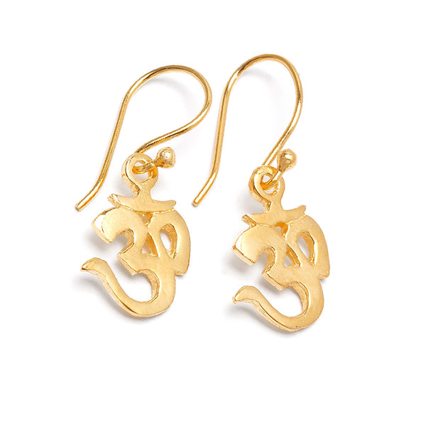 AUM, earring gold-plated brass