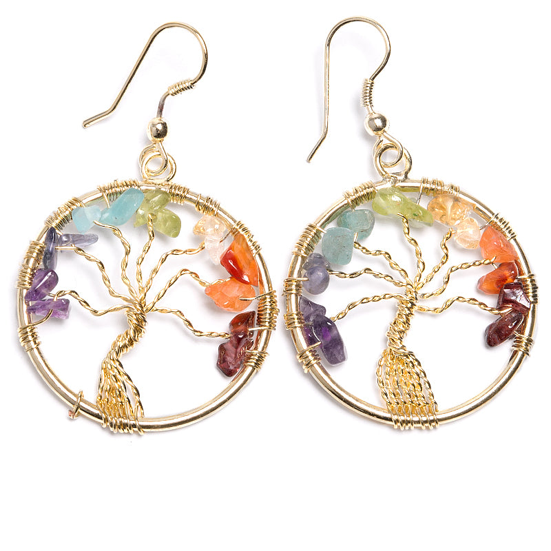 Tree of life gold plated earrings