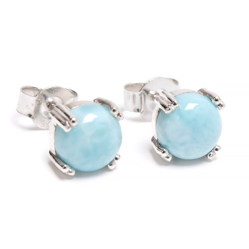 Larimar, runda stiftörhängen