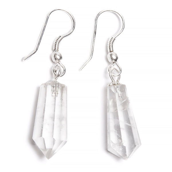 Rock crystal, lace earrings