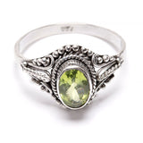 Peridot Filigree silver ring