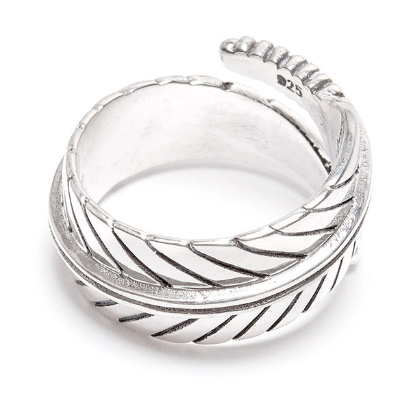 Spring, open silver ring