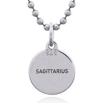 Zodiac sign, Sagittarius constellation silver pendant