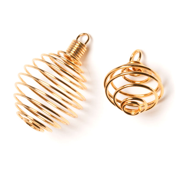 Spiral, gold colored with loop