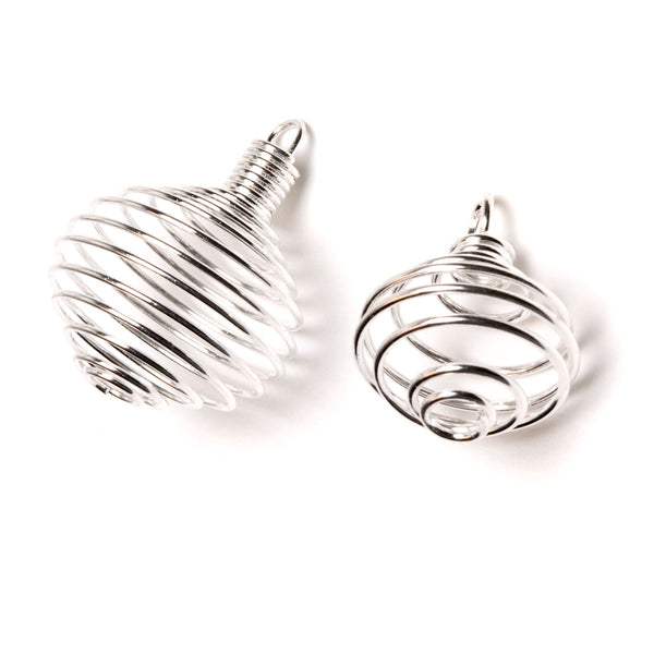 Spiral, silver plated with loop