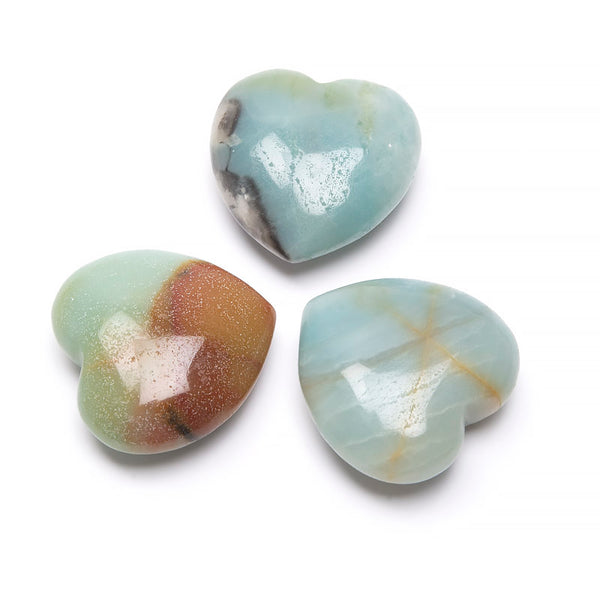 Amazonite, crystal heart