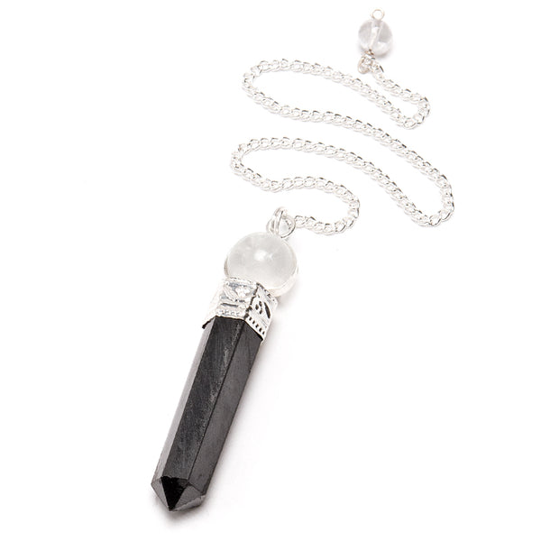 Shungite, pendant with rock crystal ball