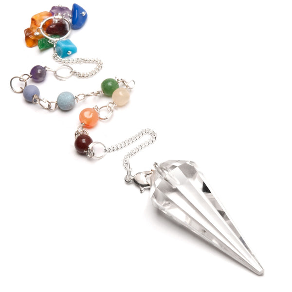 Rock crystal, pendulum chakra stone