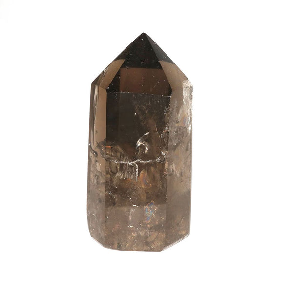 Smoky quartz, point with sawn bottom coarse