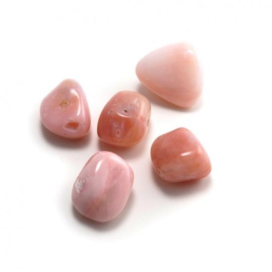 Opal, pink tumbled stone