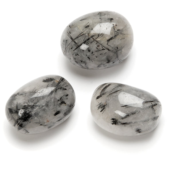 Rutile quartz, stone with black tourmaline